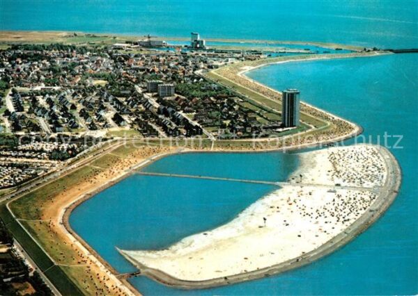 Buesum Nordseebad Strand Sandbank Fliegeraufnahme
