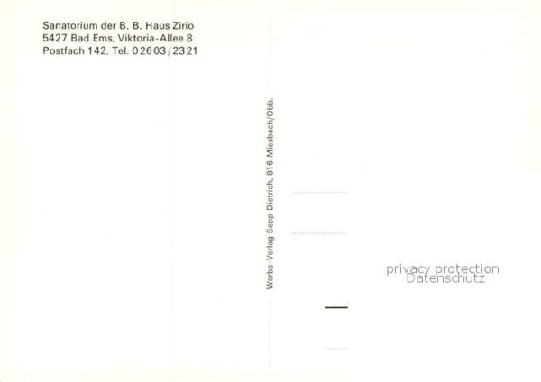 Bad Ems Sanatorium der B. B. Haus Zirio – Bild 2