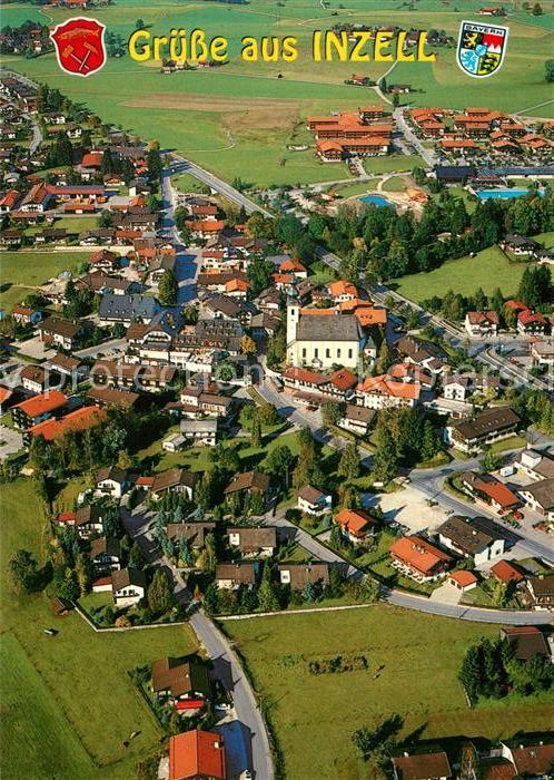 Inzell Luftkurort Wintersportplatz Fliegeraufnahme