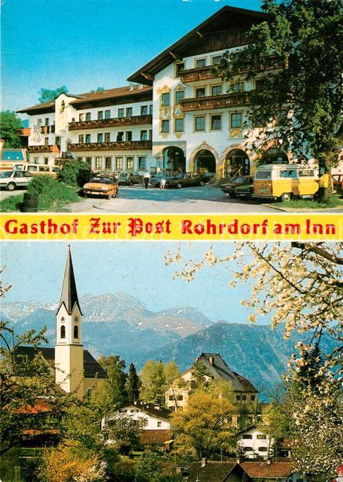 Rohrdorf Inn Gasthof Pension Zur Post Ortsmotiv mit Kirche