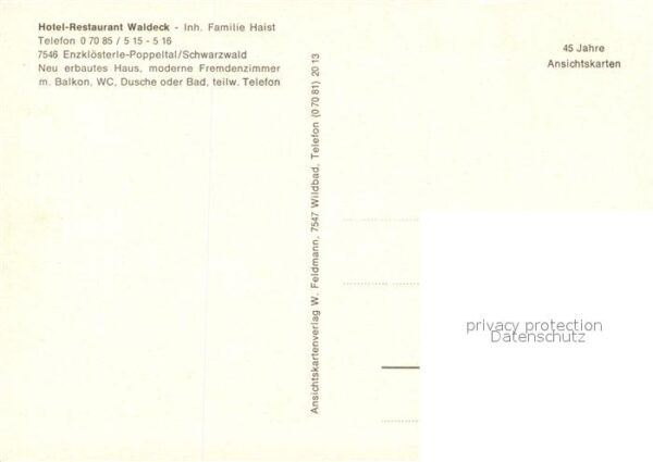 Poppeltal Hotel Restaurant Waldeck Schwarzwald – Bild 2