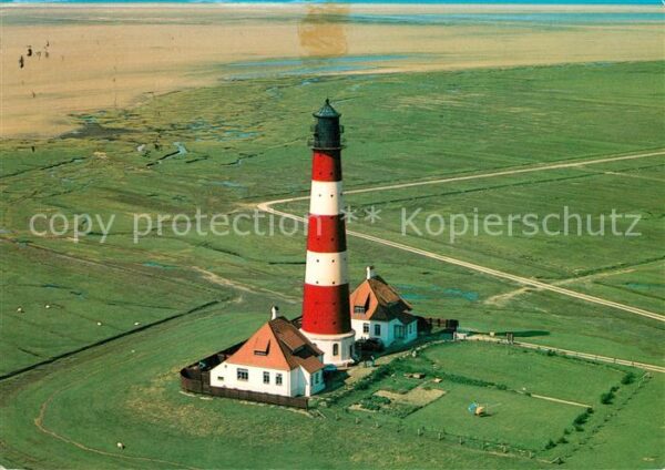 St Peter-Ording Leuchtturm Westerhever Fliegeraufnahme