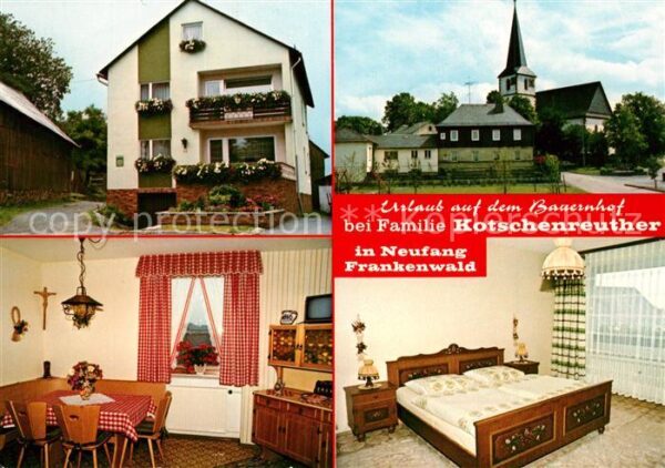Steinwiesen Urlaub auf dem Bauernhof Fremdenzimmer Gaststube Ortsmotiv mit Kirch