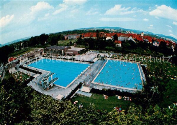 Osterode Harz Freibad Schwimmhalle Fischauge Fliegeraufnahme