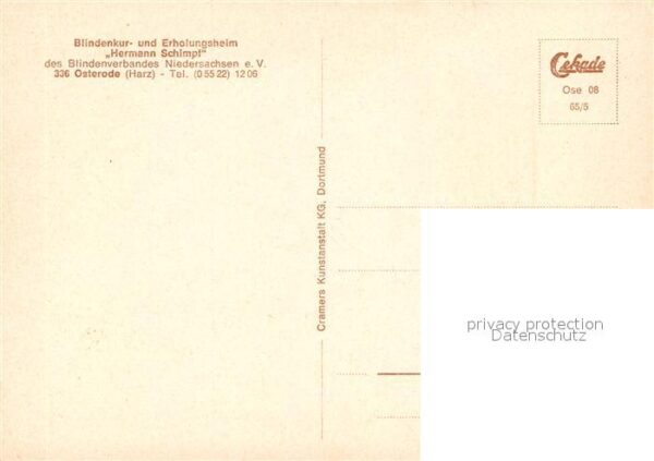 Osterode Harz Blindenkur- und Erholungsheim Hermann Schimpf – Bild 2