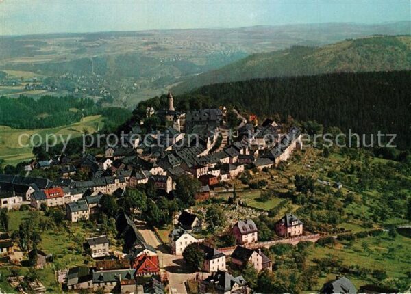 Lichtenberg Oberfranken Blick auf Blankenstein Thueringen Fliegeraufnahme