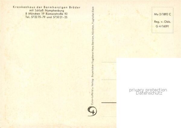 Muenchen Krankenhaus der Barmherzigen Brueder Schloss Nymphenburg Fliegeraufnahm – Bild 2
