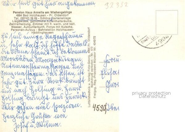 Bad Holzhausen Luebbecke Pension Haus Annelie am Wiehengebirge Fliegeraufnahme – Bild 2