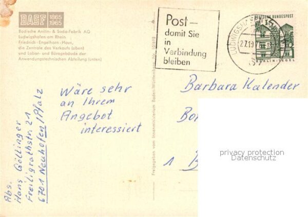 Ludwigshafen Rhein BASF Friedrich Engelhorn Haus Firmengebaeude Fliegeraufnahme – Bild 2
