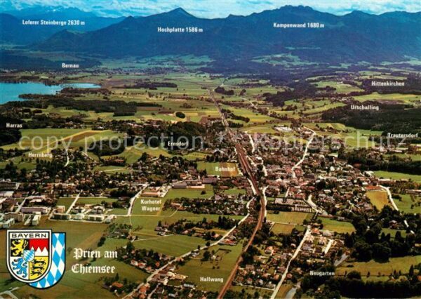 Prien Chiemsee Alpenpanorama Fliegeraufnahme