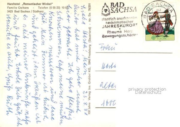 Bad Sachsa Harz Harzhotel Romantischer Winkel Restaurant Hallenbad – Bild 2
