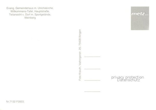Schuetzingen Evang. Gemeindehaus Ulrichskirche Willkommenstafel Hauptstrasse Spo – Bild 2