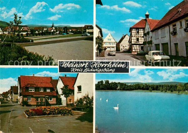 Horrheim Panorama Innenstadt Wohnhaeuser See