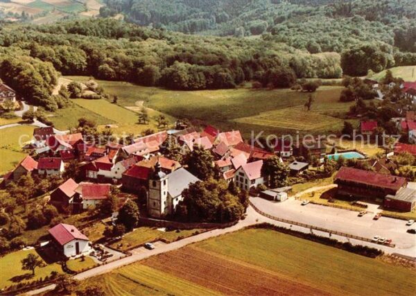 Neunkirchen Odenwald Fliegeraufnahme Evangelische Pfarrkirche