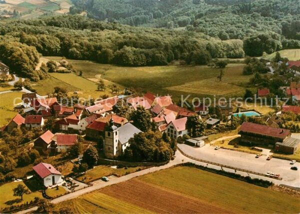 Modautal Fliegeraufnahme Evangelische Pfarrkirche Neunkirchen
