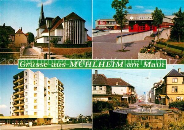 Muehlheim Main Kirche Buergerhaus Bahnhofstasse