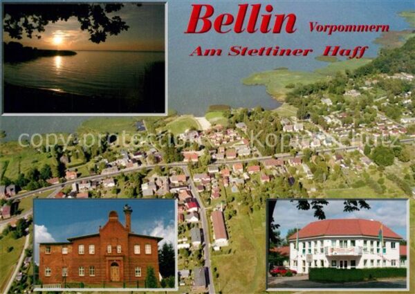 Bellin Ueckermuende Fliegeraufnahme Wohnhaus Toepferei Jugendherberge