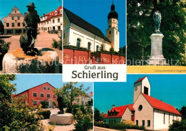 Schierling Loewendenkmal Kirche Rathaus