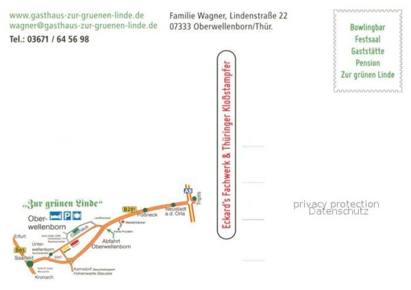 Oberwellenborn Fliegeraufnahme Lindenstrasse Pension Zur gruenen Linde – Bild 2