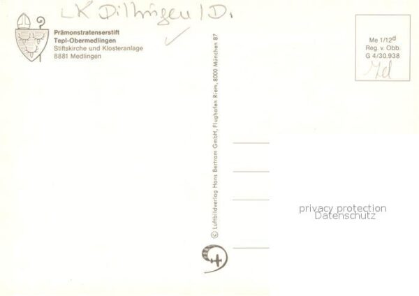 Medlingen Fliegeraufnahme Tepl-Obermedlingen Stiftskirche Klosteranlage – Bild 2
