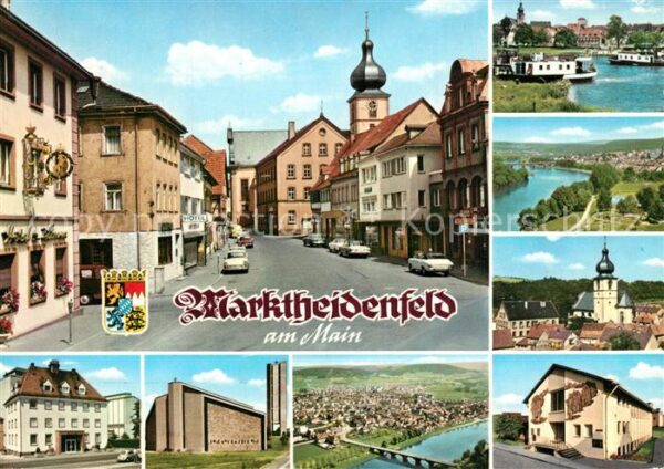 Marktheidenfeld Innenstadt Kirche Gebaeude Landschaftspanorama Main