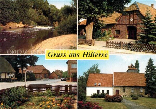 Hillerse Gifhorn Partie am Fluss Strassenpartie Bauernhof Scheune