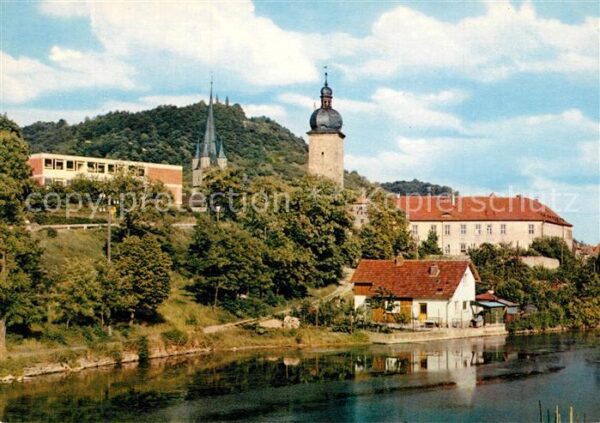 Zell Main Partie am Stadtsee Kirche