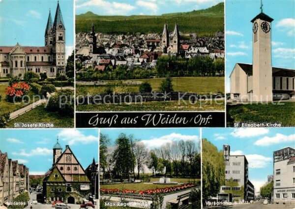 Weiden Oberpfalz Stadtpanorama Kirche Unteres Tor Max Reger Anlage Versandhaus W