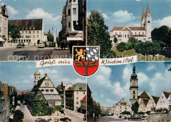 Weiden Oberpfalz Hauptstrasse Kirche Platz Innenstadt Wappen