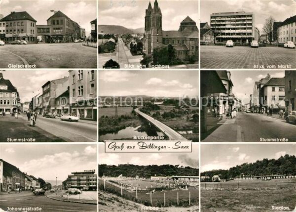 Dillingen Saar Gleisdreieck Kirche Markt Stummstrasse Bruecke Johannesstrasse Fr