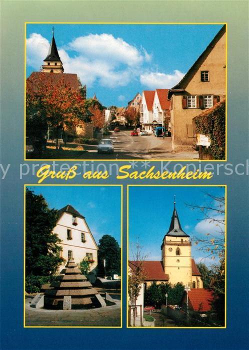 Sachsenheim Hauptstrasse Kirche Brunnen