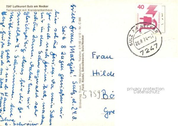 Sulz Neckar Teilansicht mit Krankenhaus – Bild 2