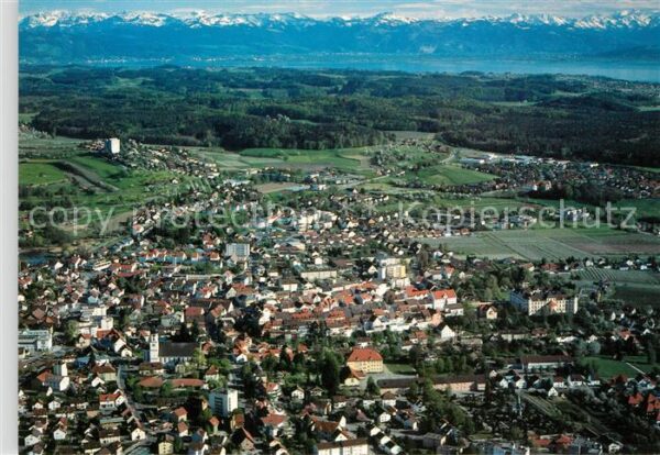 Tettnang Blick auf Bodensee Vorarlberger Alpen Schweizer Alpen Saentis Appenzell