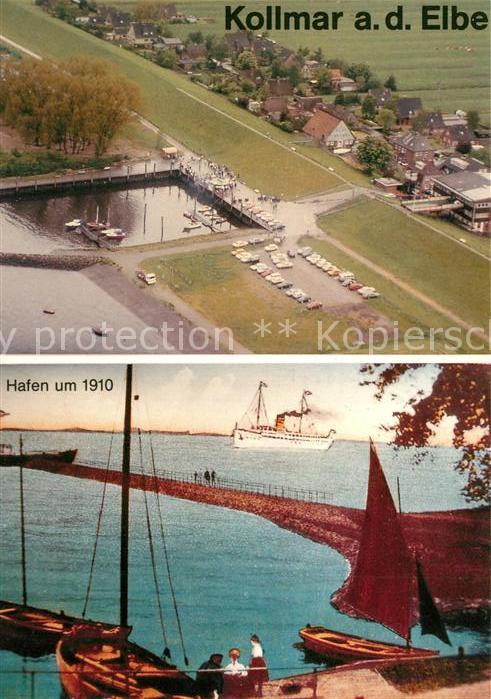 Kollmar Holstein Hafen heute und anno 1910