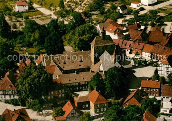 Fischbeck Weser Stift mit Stiftskirche Fliegeraufnahme