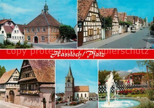 Hassloch Pfalz Altstadt Fachwerkhaeuser Kirche Brunnen Freizeitpark