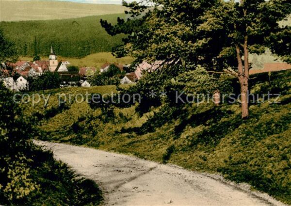 Ernsthausen Burgwald Blick zum Ort