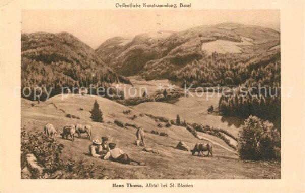 St Blasien Albtal Schwarzwald Hans Thoma Kuenstlerkarte oeffentliche Kunstsammlu