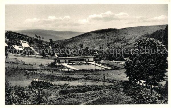 Vielbrunn Freibad Landschaftspanorama Odenwald