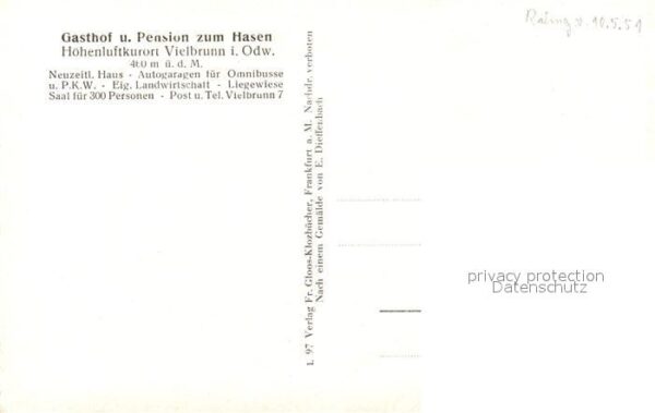 Vielbrunn Gasthof Pension zum Hasen Kirche Kuenstlerkarte – Bild 2