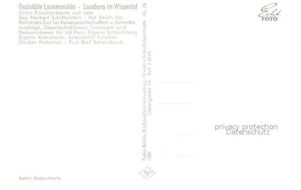 Lauxburg Wispertal Gaststaette Laukenmuehle Landschaftspanorama – Bild 2