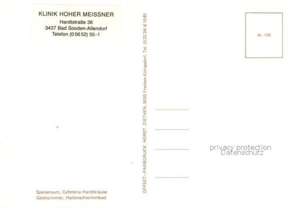 Bad Sooden-Allendorf Klinik Hoher Meissner Restaurant Bar Hallenbad – Bild 2