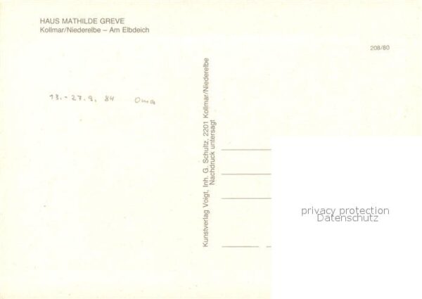 Kollmar Holstein Gaestehaus Pension Haus Mathilde Greve – Bild 2