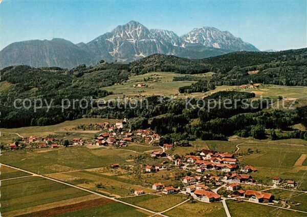 Ainring Panorama Blick zum Staufen und Zwiesel Chiemgauer Alpen Fliegeraufnahme