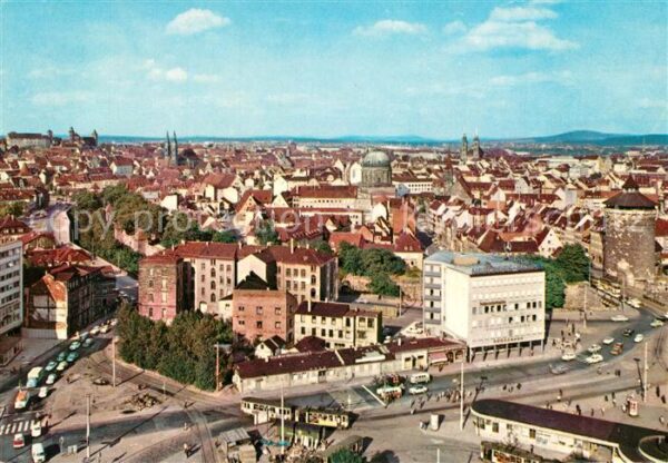 Nuernberg Stadtpanorama mit Burg vom Pfaerrer