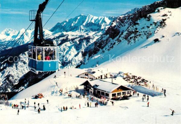 Garmisch-Partenkirchen Hochalm gegen Karwendel und Wettersteingebirge Seilbahn W