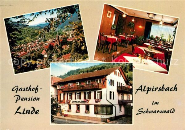 Alpirsbach Gasthof Pension Linde Stadtpanorama Schwarzwald
