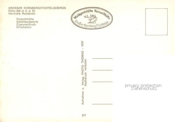 Schoenwald Oberfranken Waldgaststaette Grosser Kornberg Vorsuchhuette Schoenburg – Bild 2