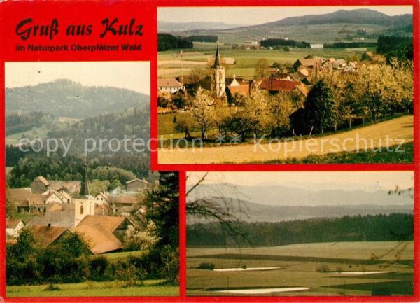 Kulz Ortsmotiv mit Kirche Landschaftspanorama Naturpark Oberpfaelzer Wald