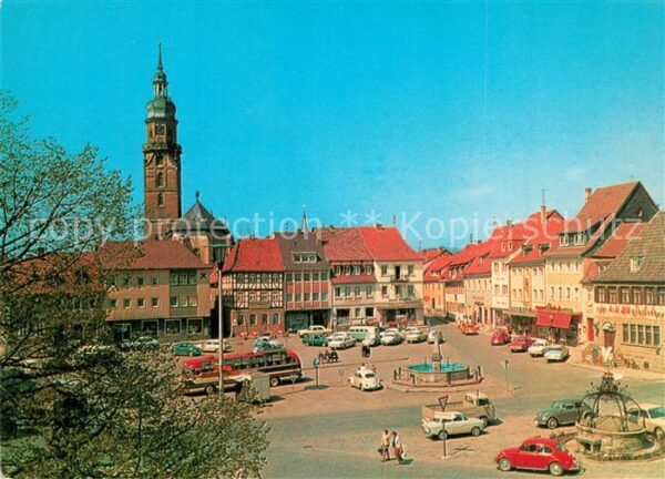 Koenigshofen Bad Marktplatz Brunnen Kirche